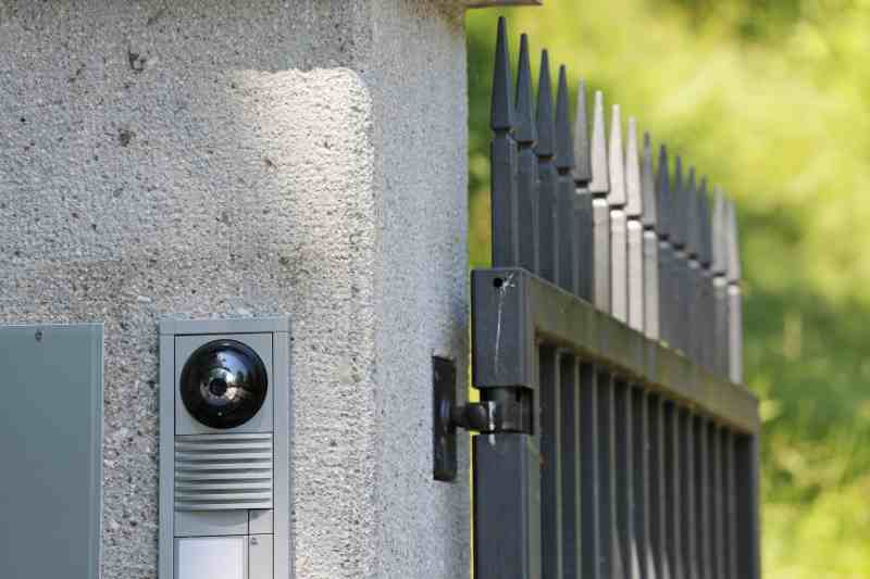 Mobile home park intercom at a gated community.