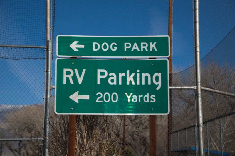 RV parking sign