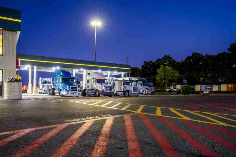 parking lot using truck stop access control