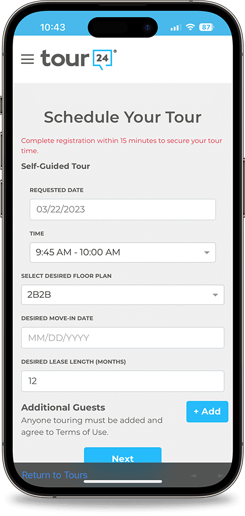 Schedule a tour with Tour24