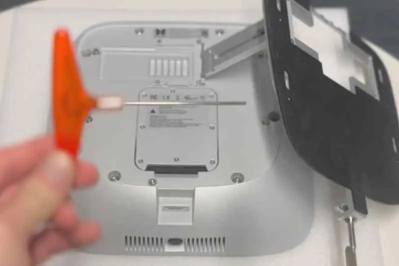 installer preps the new intercom for installation