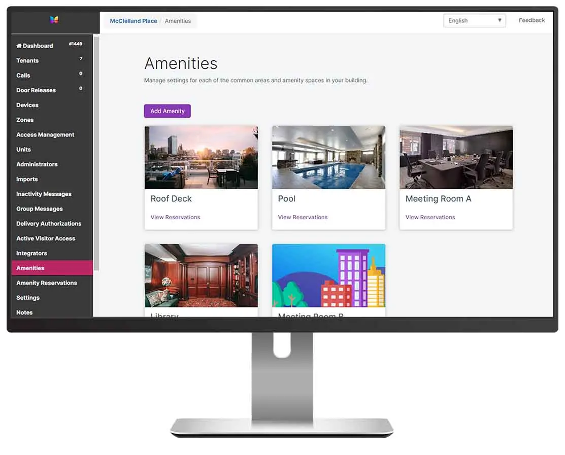 Amenity reservations dashboard