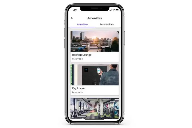 Mobile app amenity reservations