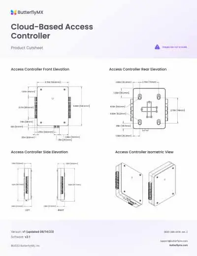 butterflymx cloud based access controller product cutsheet