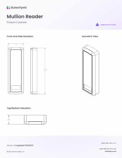 butterflymx-mullion-reader-product-cutsheet butterflymx mullion reader product cutsheet