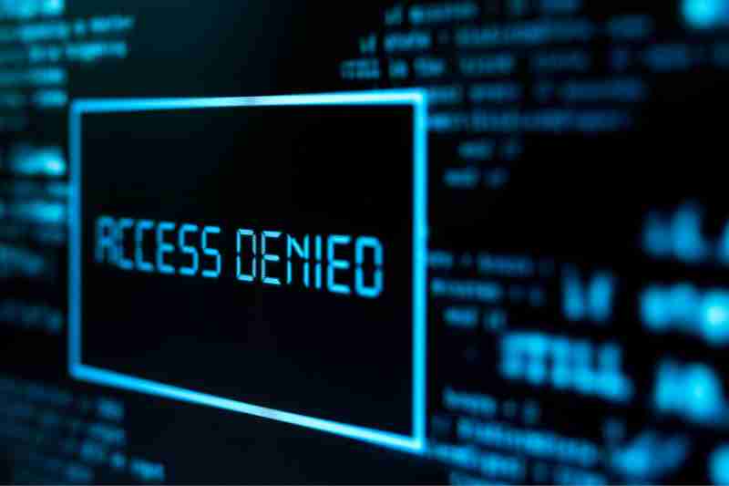 Media access control types denying access to an unauthorized user.