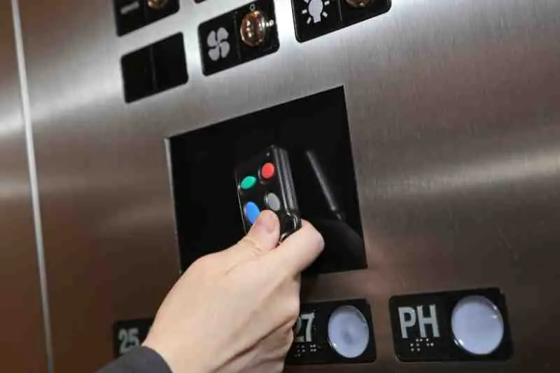Using a key fob copy to access an elevator.