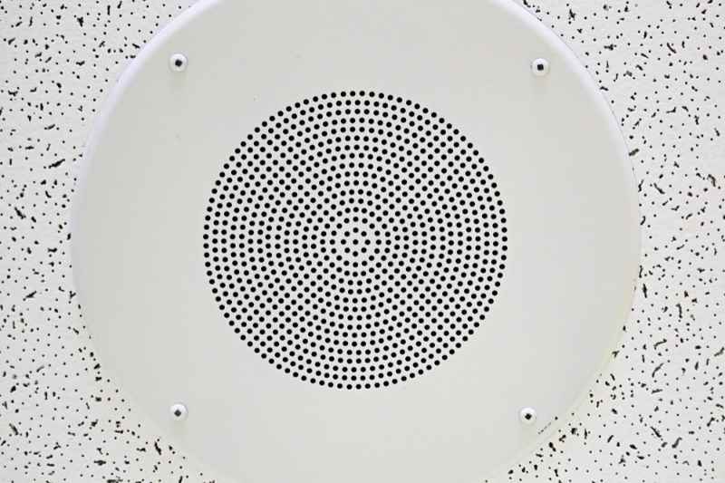 A speaker from an intercom system speaker.