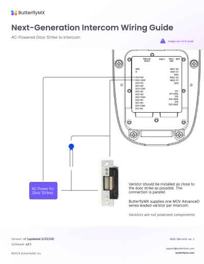 butterflymx video intercom ac door strike wiring guide