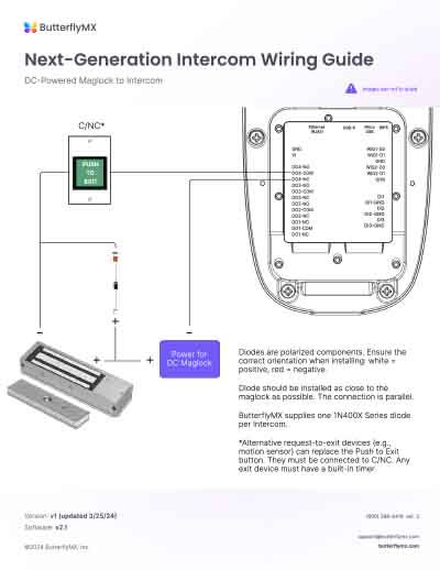 butterflymx video intercom dc maglock wiring guide