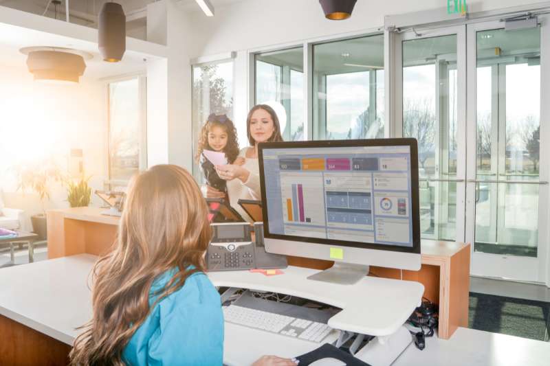bank reception and lobby