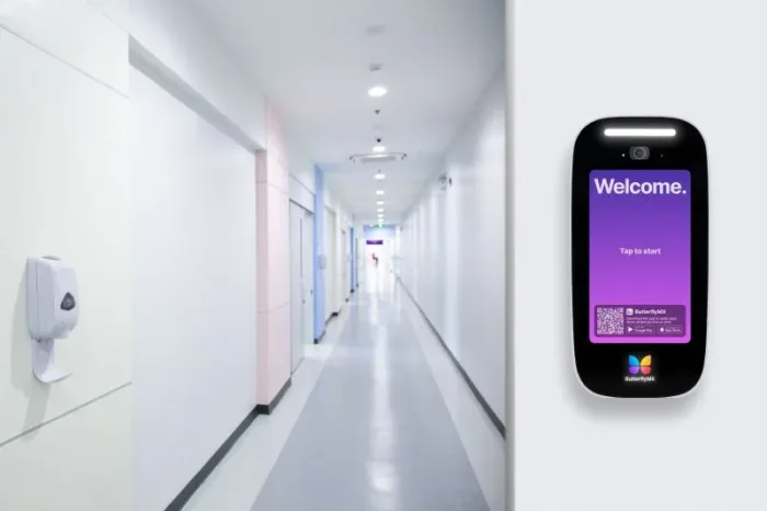 An example of a ButterflyMX keypad being used for healthcare access control.