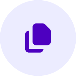 lavender circle with darker purple document icon in center