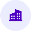 Purple commercial building icon