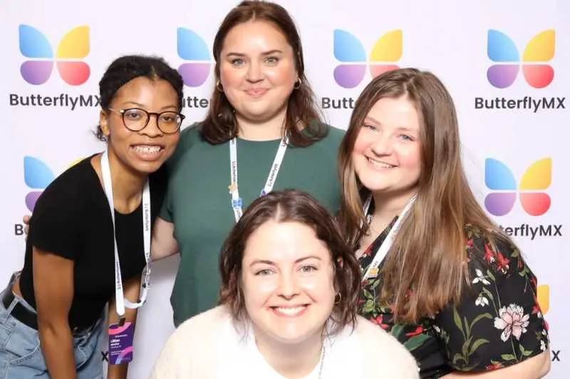 Members of the ButterflyMX marketing team at a company onsite.
