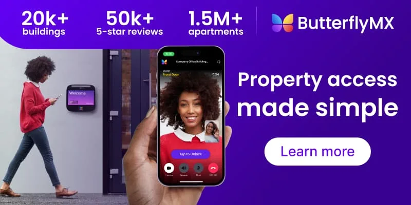 Trusted by 20k+ buildings, 1.5m+ apartment units, and holding 50k+ 5-star reviews, ButterflyMX makes property access simple.