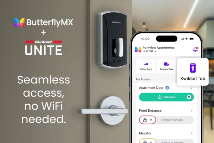 ButterflyMX now integrates with Kwikset for offline smart lock access.