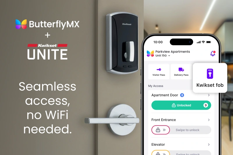 ButterflyMX now integrates with Kwikset for offline smart lock access.