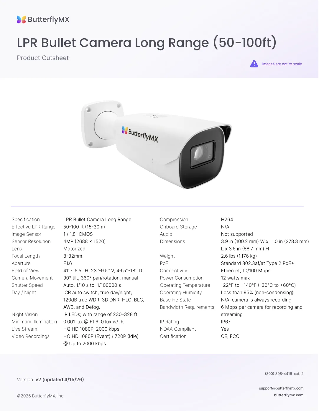 ButterflyMX's LPR Bullet Security Camera Long Range