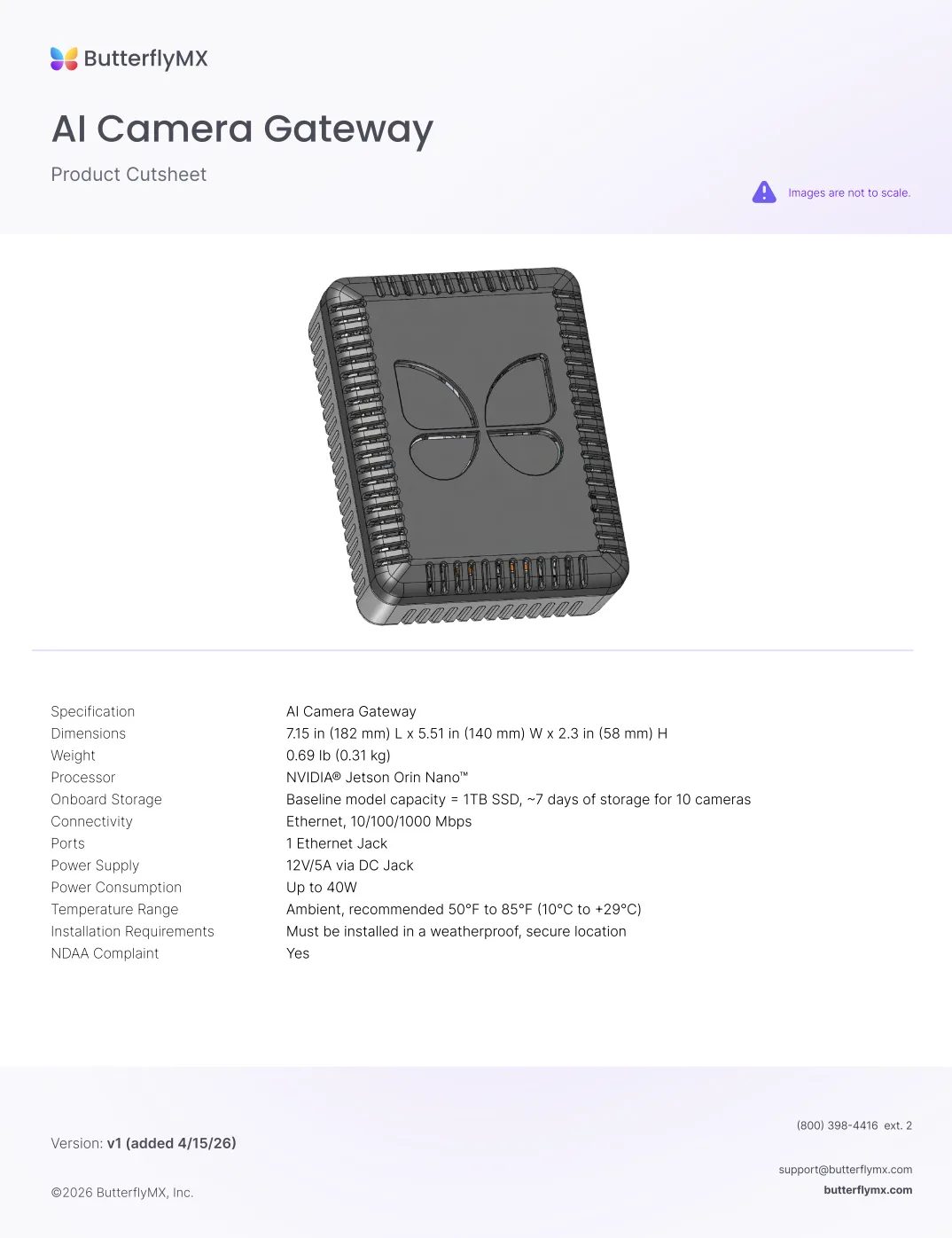 AI Camera Gateway by ButterflyMX