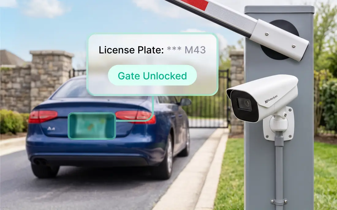Car approaching, plate in frame