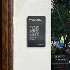 QR code plaque black install