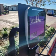 ButterflyMX 12in Video Intercom installed at a drive-up gate.